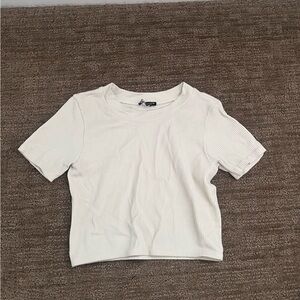 cream ribbed tee